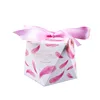 New Five Different Pattern And Ribbon Unique Colorful Folding Gift Wedding Candy Box