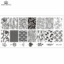 Bp-l026 tema folha Nail Art Stamp Template imagem placa Rctangular carimbar placas nascidos bastante BP-L026 12 x 6 cm