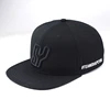 Black Embroidery Flat Bill Baseball Hats Snapback Hip Hop Style Cap,