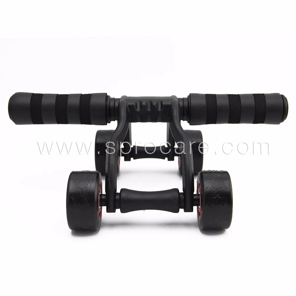 4 Wheels Ab Wheel With Knee Pad Mat And Stopper Core Muscle Trainer