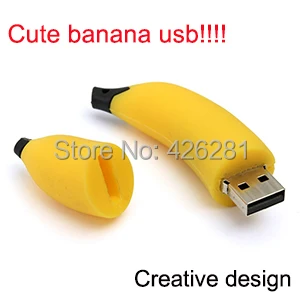 New Novelty Cute cartoon Banana fruit Usb flash drive Pen drive Usb memory stick pendrive Usb