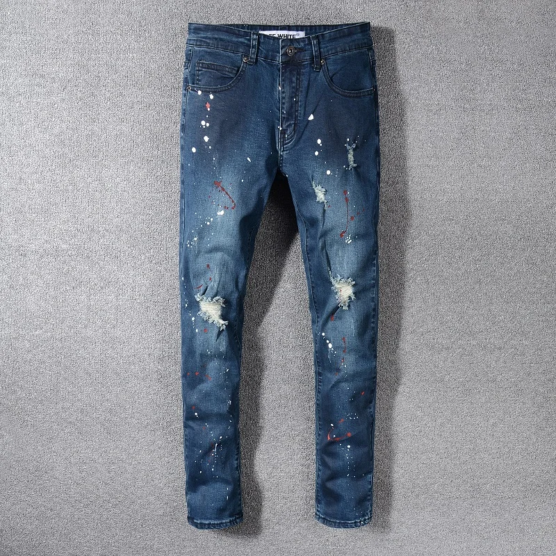 Oem Fog Blue Jeans Fantasy Ripped Rips Blue Dropshipping China Jeans ...