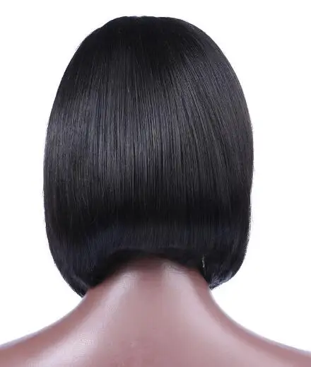 

8 10 12 14 16inch Ear to ear side blunt cut lace front short human hair NEAT BOB wig,Virgin Peruvian silky straight quick weave