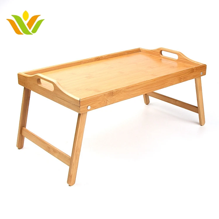 
Portable Bamboo Folding Leg Bed Laptop Wood Bamboo Folding Bed Tray 