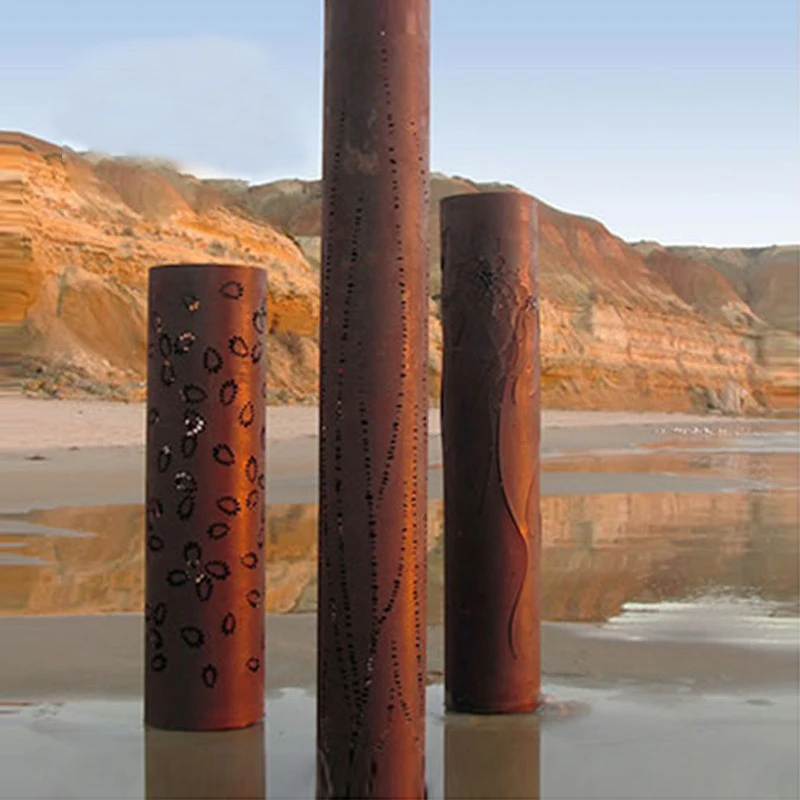 Abstract Weathering Steel Sculpture Rust Metal Column Sculpture Buy