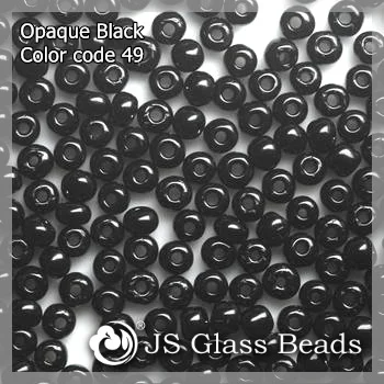 
High Quality Fashion JS Glass Seed Beads   49# 8/0 Opague Black Rocailles Beads For Garment & Jewelry 