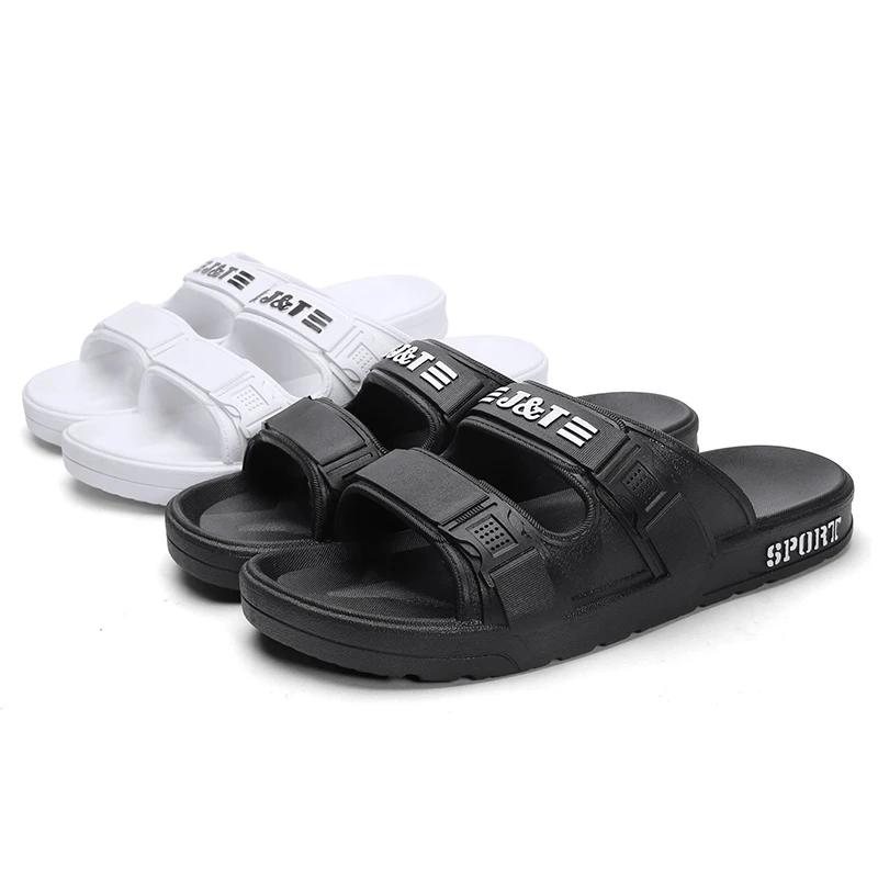 

Hot summer slippers men wear sandals 2019, Black,whtie