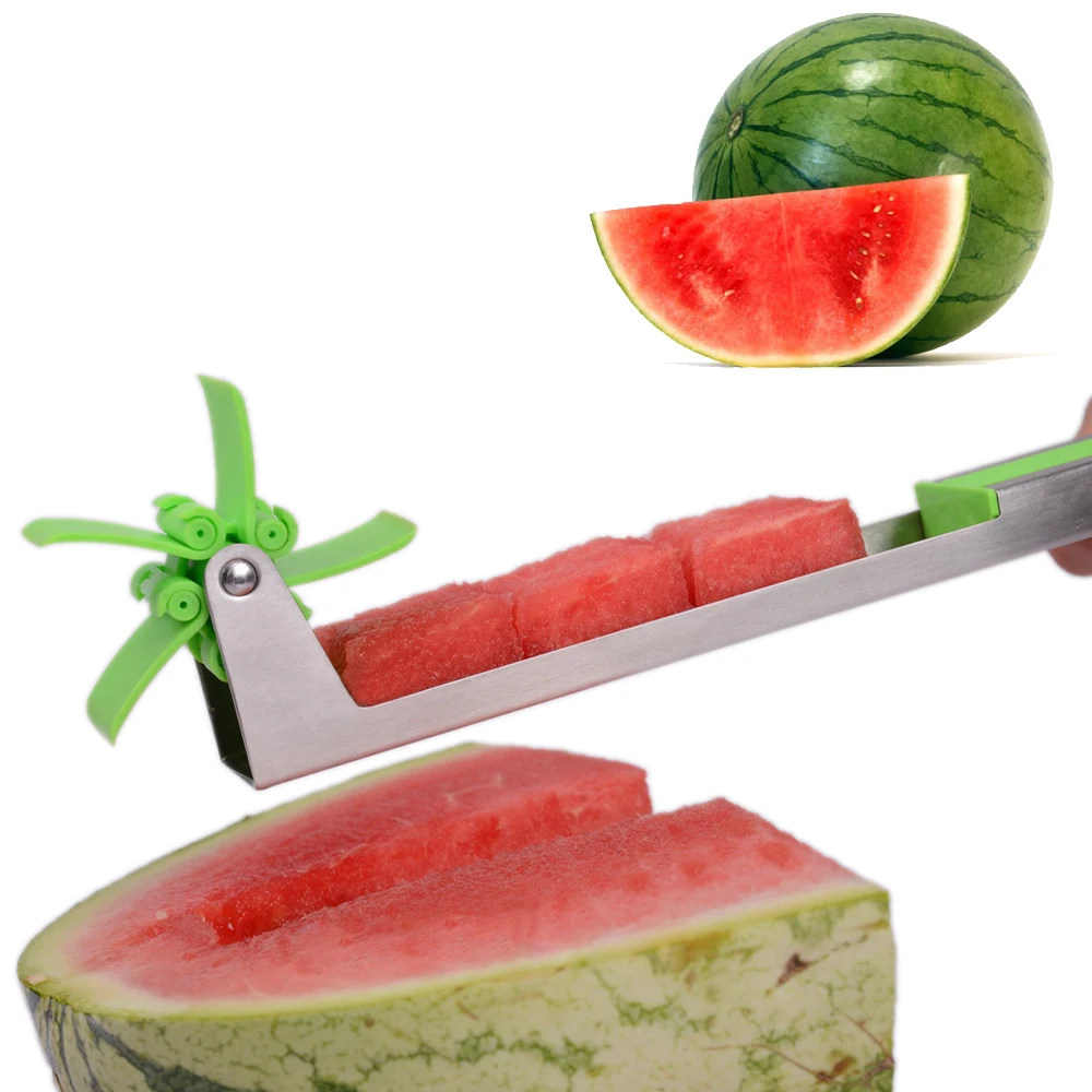 

new products in 2020 New hot kitchen gadgets selling best stainless steel watermelon slicer and corer Amazon, Green