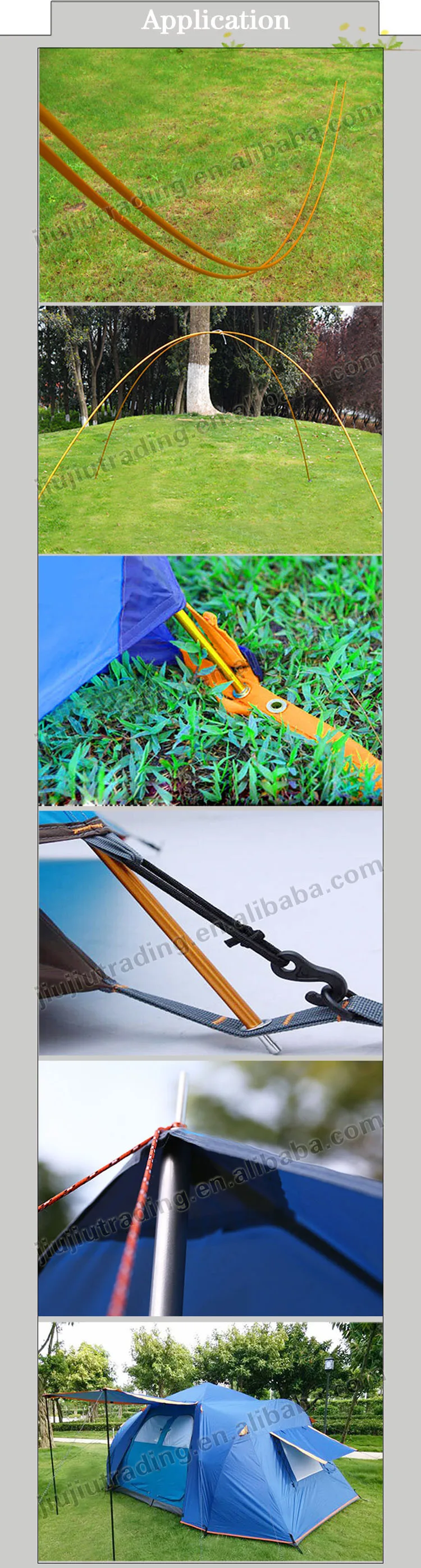 Factory Low Price Adjustable Flexible Camping Extension Tent Poles