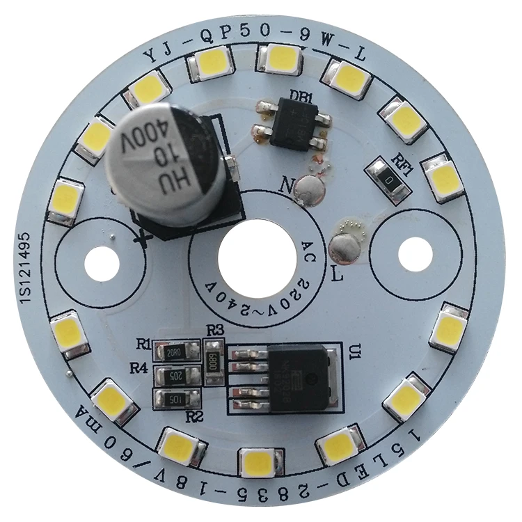 100lm/W 9W Ra 80 CE RoHs certification ac 220V dob driverless non-flickering led module pcb pcba for LED Downlight and Bulblight