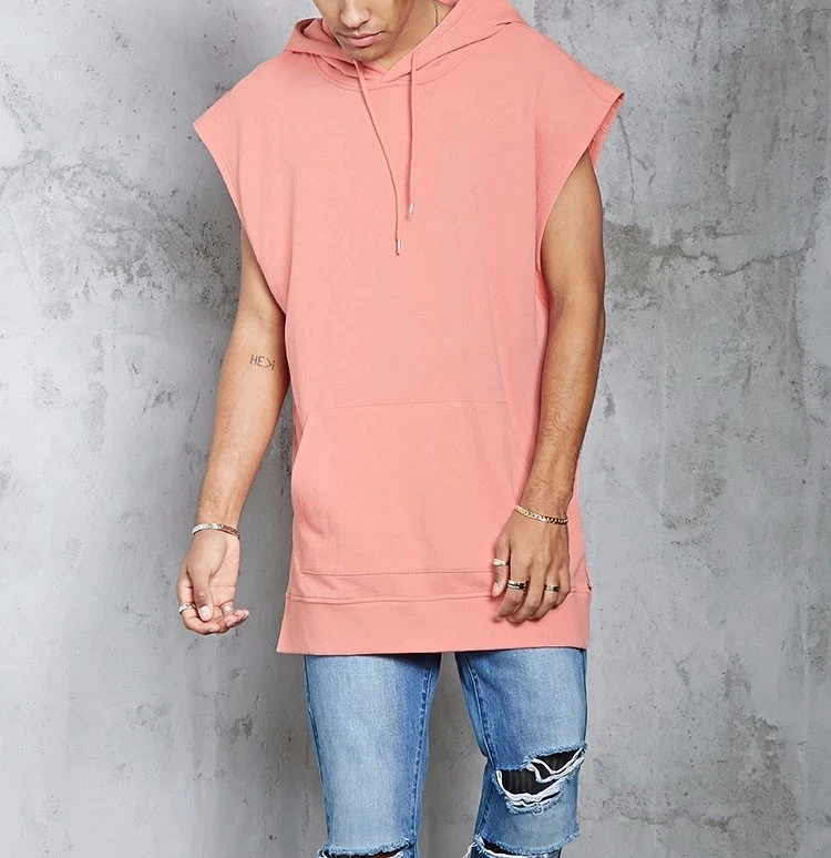 

Custom Fashion Plain Blank Sleeveless Men Hoodie With Kangaroo Side Pocket, Customized color