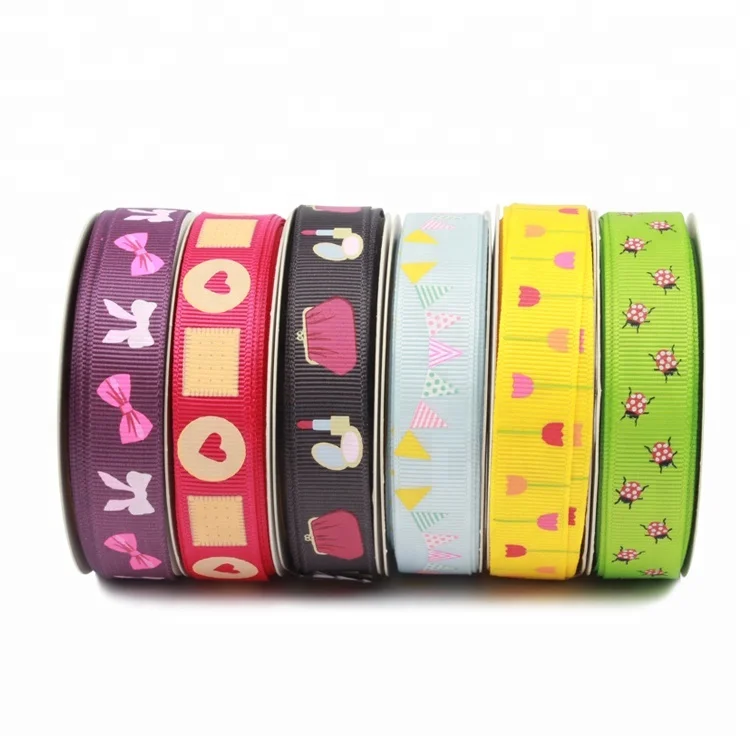 

Hot Selling Cheap 5/8 inch Different Patterned Printed Grosgrain Ribbon