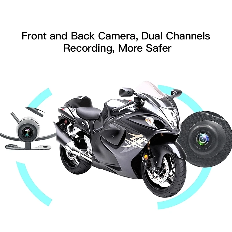 Full Hd 1080p Wifi Dual Lens Rear View Camera For Motorcycle Mirror