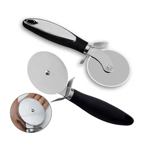 Image of Pizza Wheel Strong Rubber Handle Pizza Cutter with Stainless Steel Handle