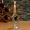 New style popular crystal dolphin shape glass candle holder wedding party home decor dinner candlestick