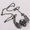 Hiphop jewelry halloween necklace punk pendant with wings sweater chain black chrome plated made in China yiwu