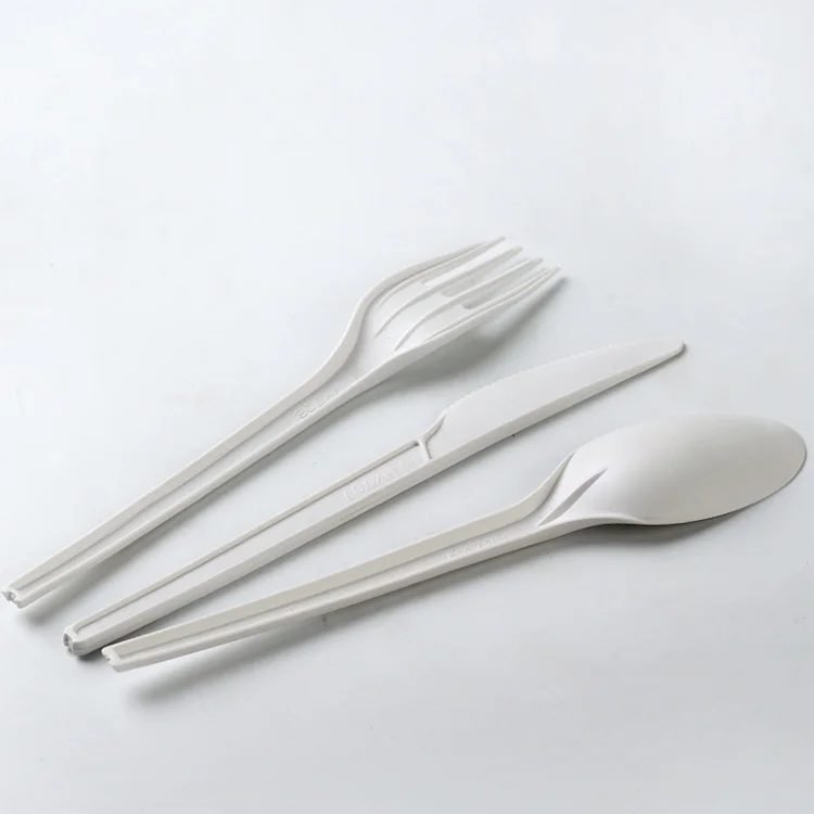 

Premium 100% Biodegradable Composatble Pla Material Flatware Set Disposable Dinner Party Kits Knife, Fork And Spoon, Customized color