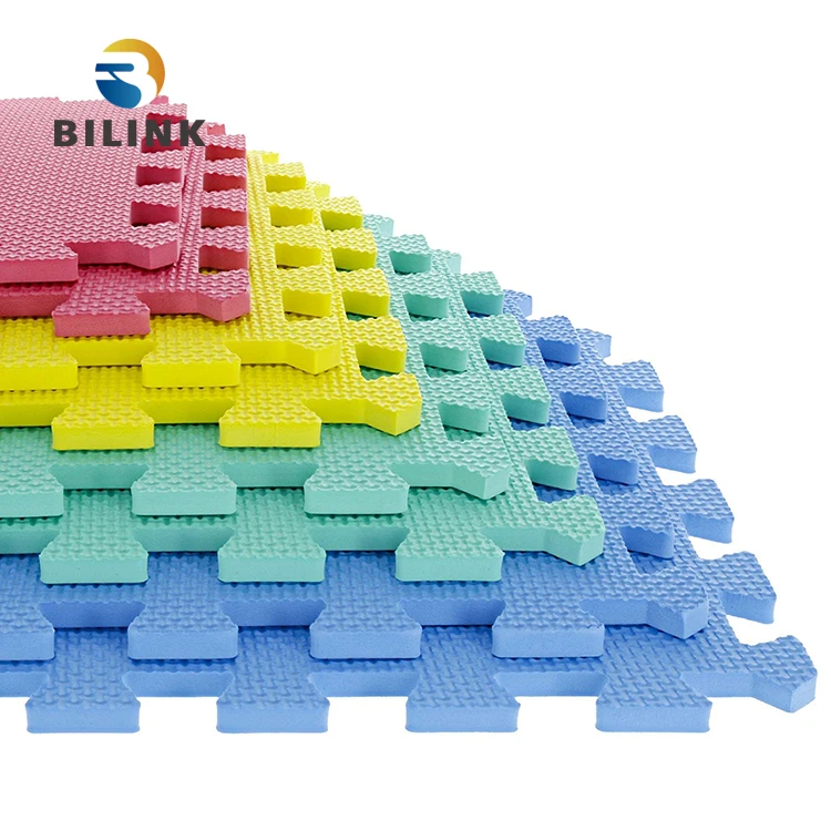 

Bilink 60X60X1.2CM colorful eva foam interlocking tatami puzzle baby play mats, Red,yellow,blue,green,black, gray etc