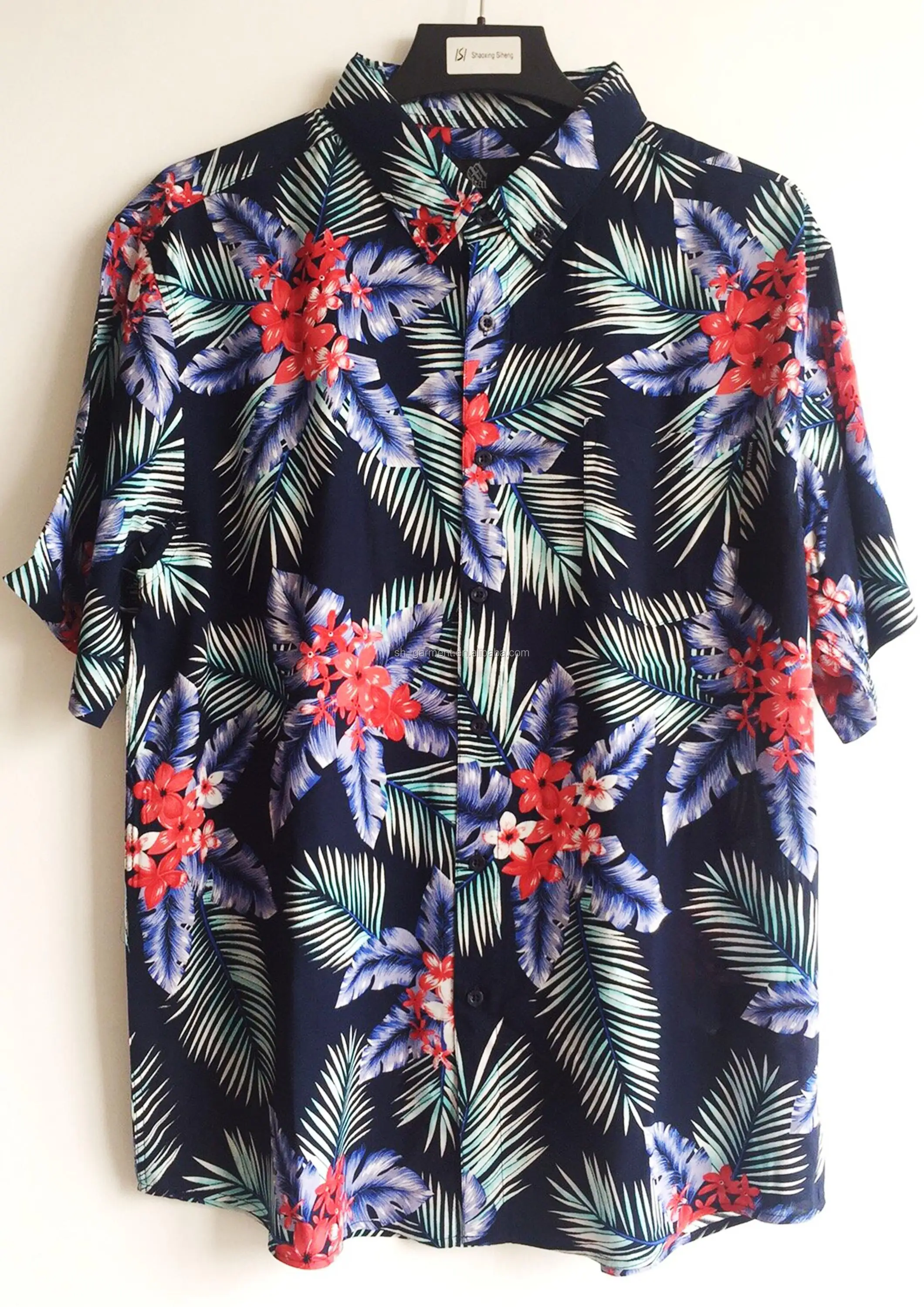 100% Rayon,Viscose Print Short Sleeve Shirt,Hawaiian Style - Buy ...