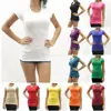 Wholesale New Womens Basic Slim Dry Fit Cap Sleeve Crewneck T-Shirt Juniors Tee