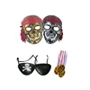 Halloween cos play Pirates of the Caribbean full face mask plastic medal blinder Halloween prop and decoration