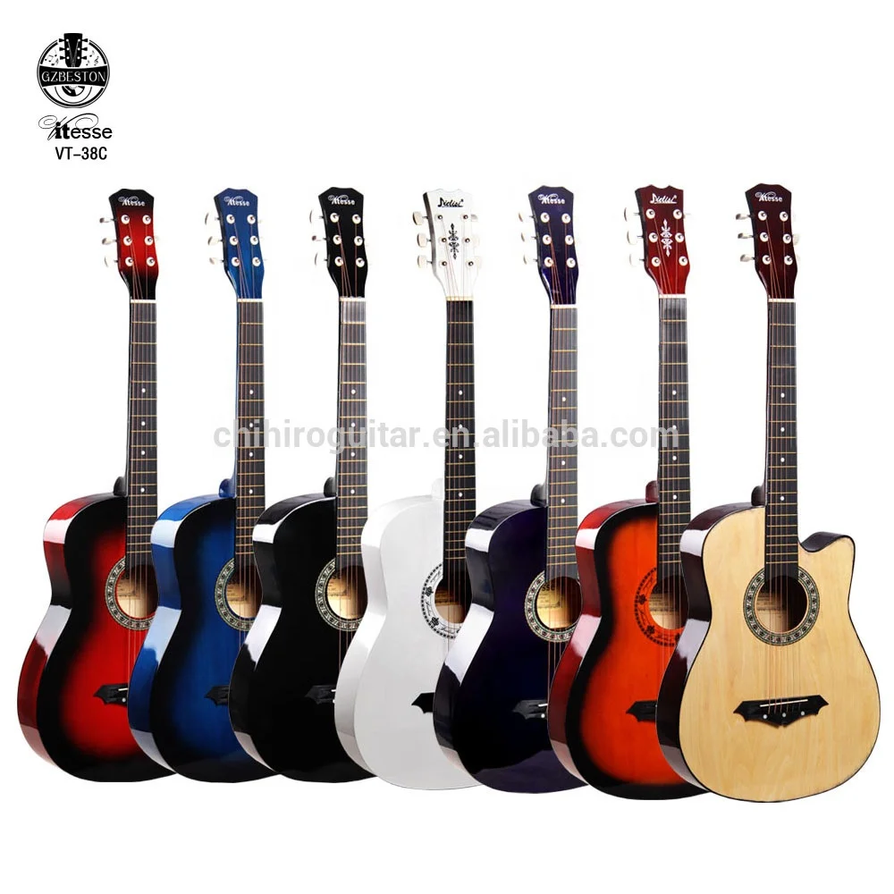 

Beginner colorful  all linden practice student acoustic guitar