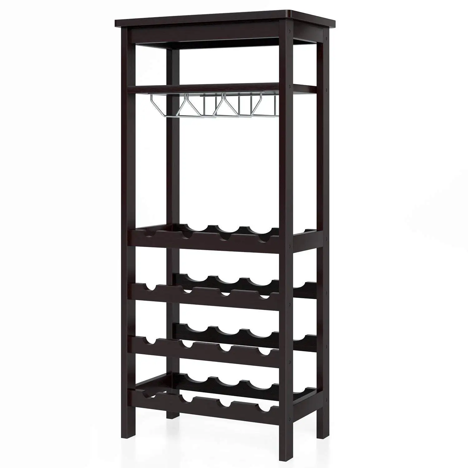 Bamboo Wine Rack Free Standing Wine Holder Display Shelves With Glass Holder Rack Buy Home Kitchen Wine Rack Retro Color Wine Rack 16 Bottles Stackablewine Rack Product On Alibaba Com