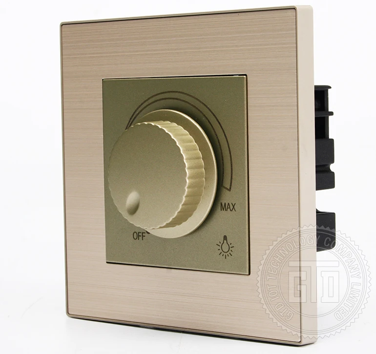 Champagne Gold Economic Aluminum Brushed light Dimmer switch, View