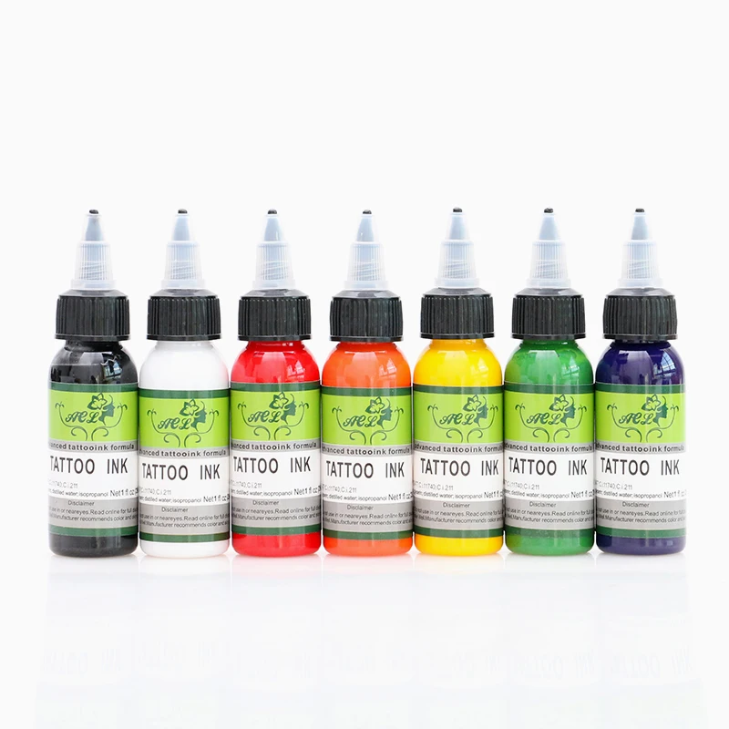 

INK417 30ml/bottle Tattoo Kits Supply Ink High Quality Pigment 7 bottle/set OEM Tattoo Ink, 7 colors