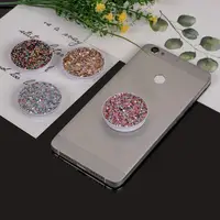 

Factory Direct Sales Fashion Customized Smart Glitter Gradient Airbag Mobile Phone socket grip for cell phone XS MAX