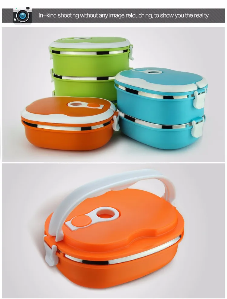 Three Floors Stainless Steel Tiffin Carrier Thermal Lunch Box For Kids ...