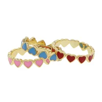 

valentines Day gift for lover girlfriend colorful enamel heart eterenity band ring