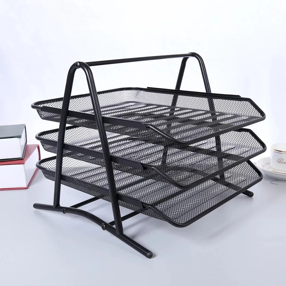 China Metal Mesh 3 Tier File Tray/office Document Tray/metal Stationery
