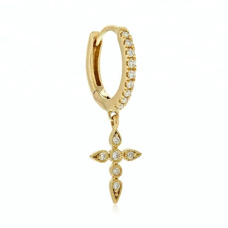 

Gemnel hot selling 14k gold plated hoop jewelry cubic zirconia huggie earrings women