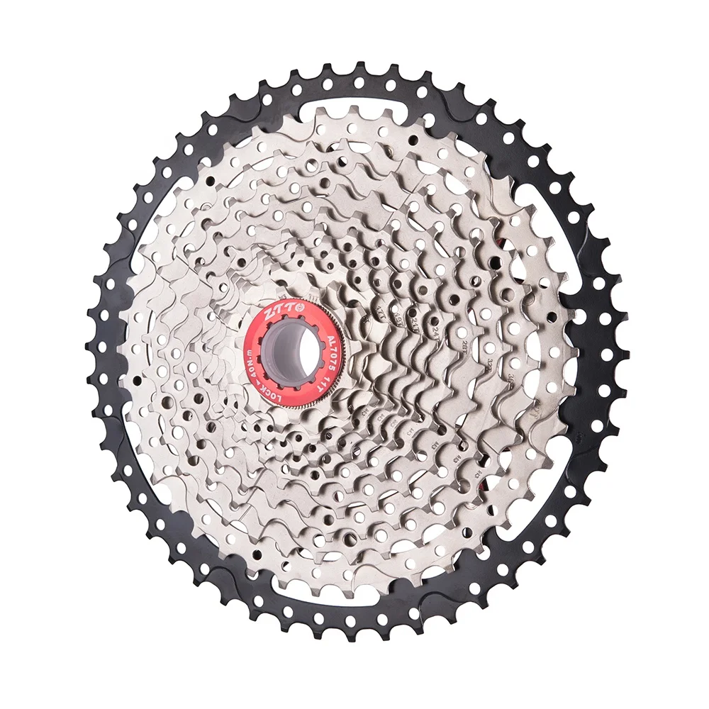 

ZTTO Bicycle Ebike Parts 12 Speed Cassette 11-50T Sprockets Wide Ratio MTB Mountain Bike Freewheel Compatible With Shimano HG, Silver-black