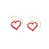 2019New cute wire red heart studded diamond earrings ins fashion joker temperament make slim drop for women