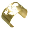 2018 Hot Sale Stainless Steel Rose Gold World Map Cuff Bracelet Bangle