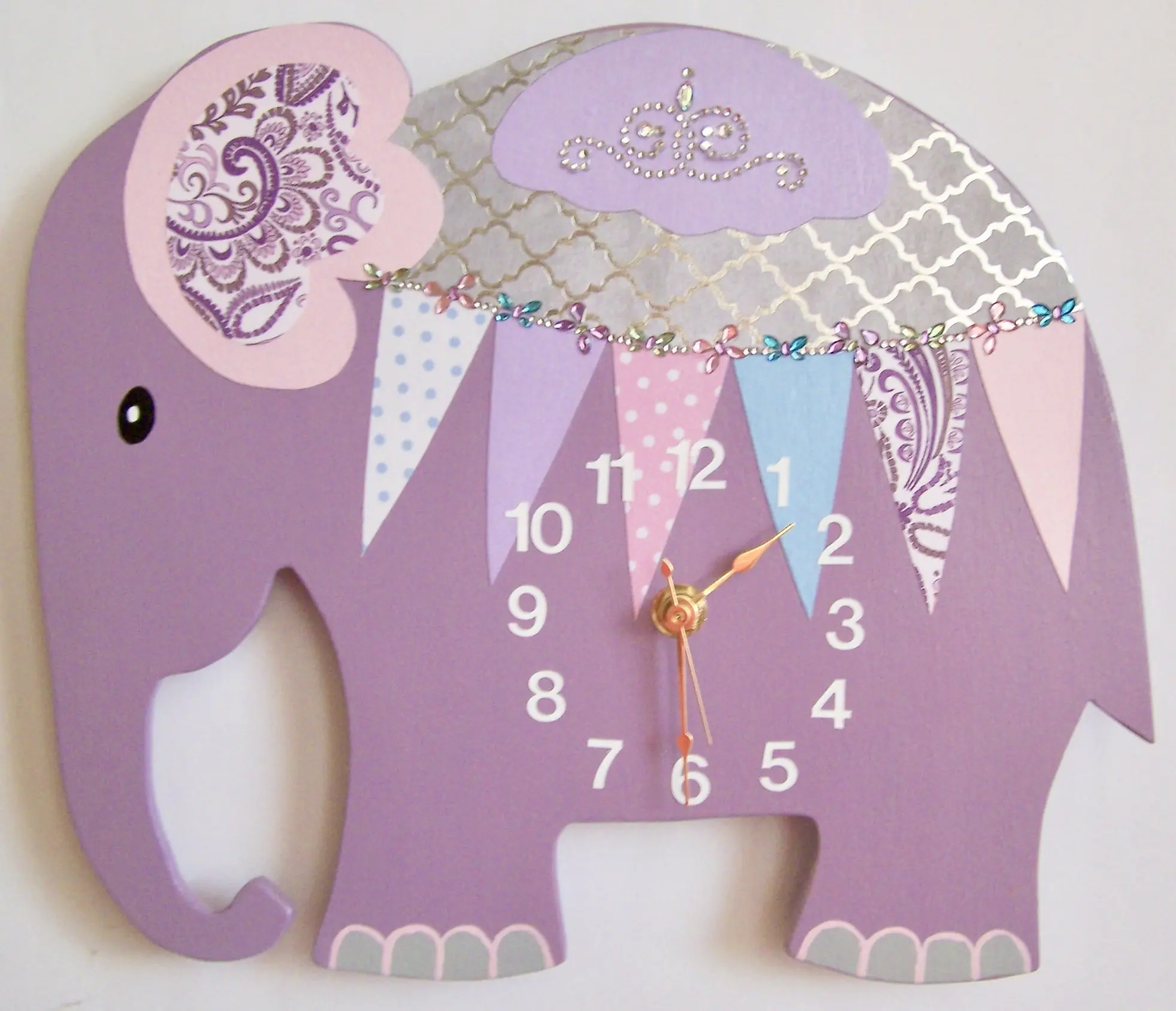 Nursery Wall Clock Find Deals On Line At Get Quotations Nursery Wall Clock Elephant Purple Children S Room