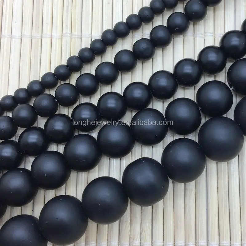 Wholesale Stone Beads Loose Strand Matte Black Onyx Quartz 6 Mm 8 Mm Good For Diy Jewelry Making