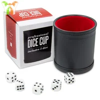 

YOUYUE Professional Genuine Leather Dice Cup with 5 Dice