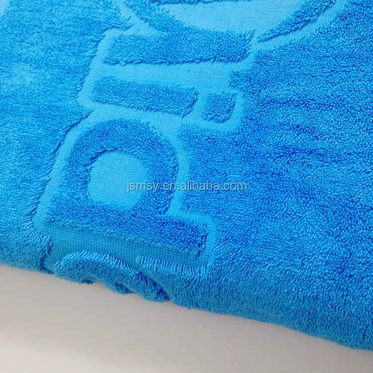 Customized Color 100 Cotton Jacquard Beach Towel Custom Embossed Logo
