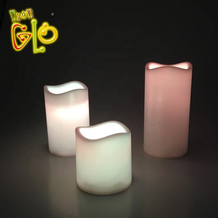 Set of 3 Electronic Plastic Candle Remote Control Flameless LED Candle