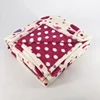 Double side printed baby polyester plain / stripe jacquard bedding flannel blanket