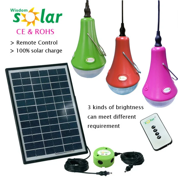 Portable led light solar power lighting kit charged by solar panel 12W