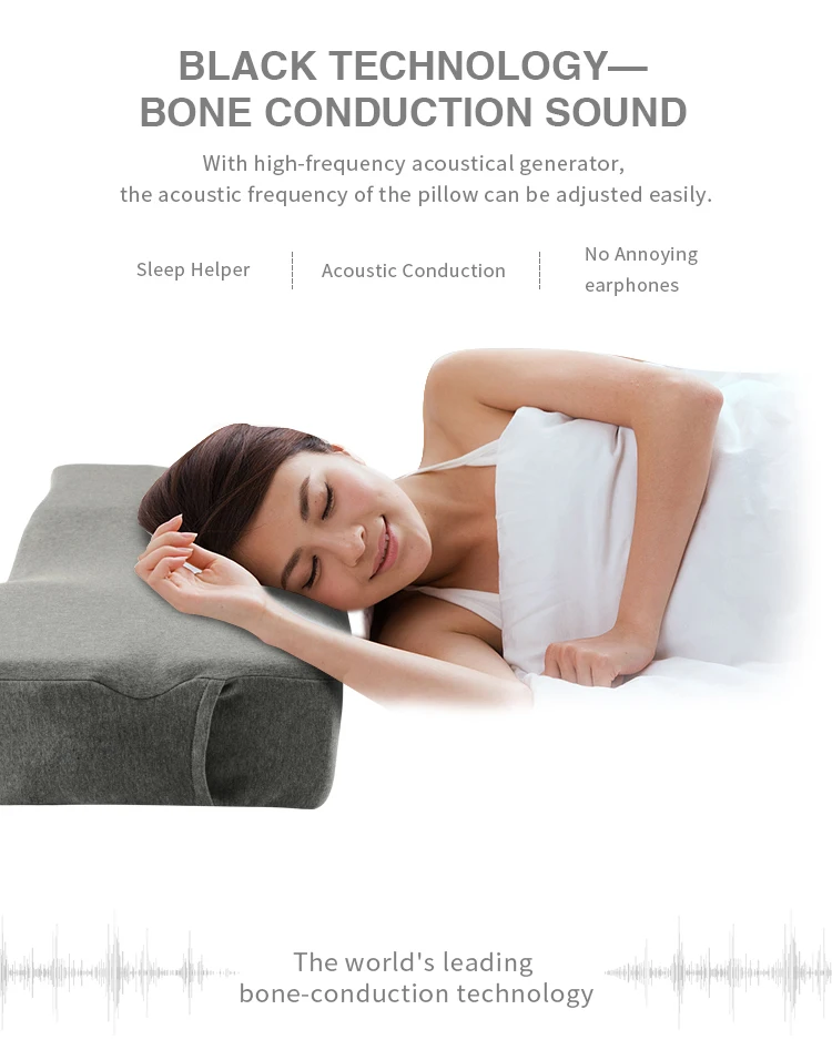 Bone Conduction Musical Pillow Speakers Promote Side Sleeper