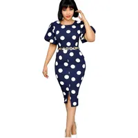 

90428-MX69 new styles casual dot printed dresses women