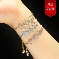 

Free simple fashion jewelry bracelet new design 18k rose gold plated zircon bracelet bangle woman