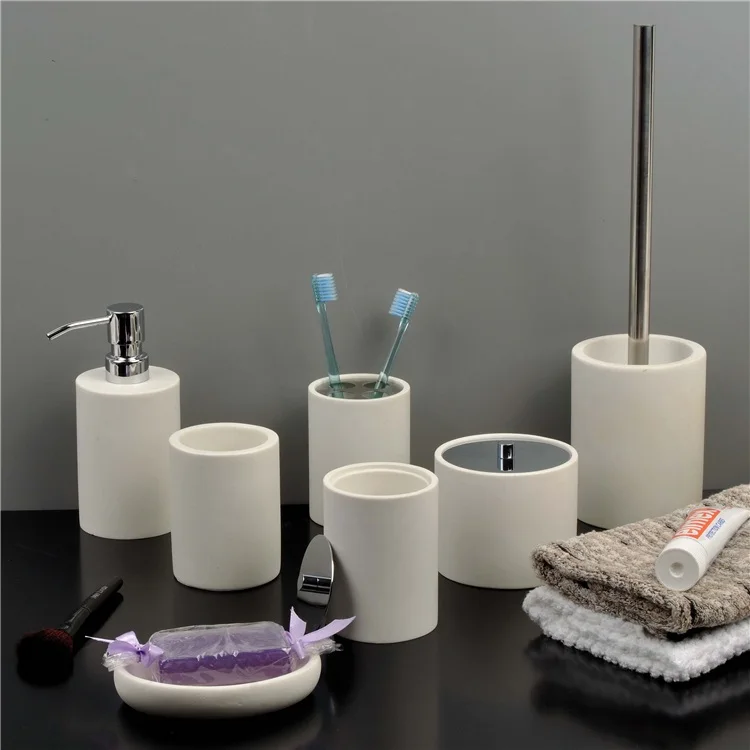 Unique Black Polyresin bathroom Household accessories set for Hotel