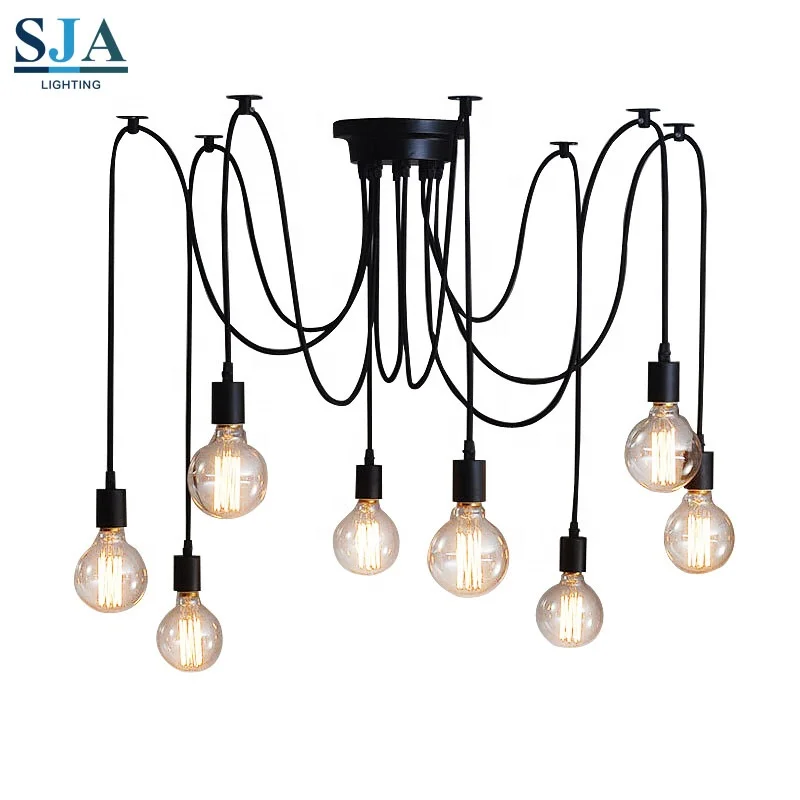 

Free shipping Vintage DIY Nordic Multiple Adjustable Spider Pendant Lamp