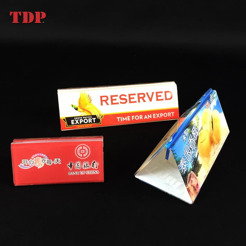 Triangle Restaurant Acrylic Table Tent Card Stand Table Menu Card